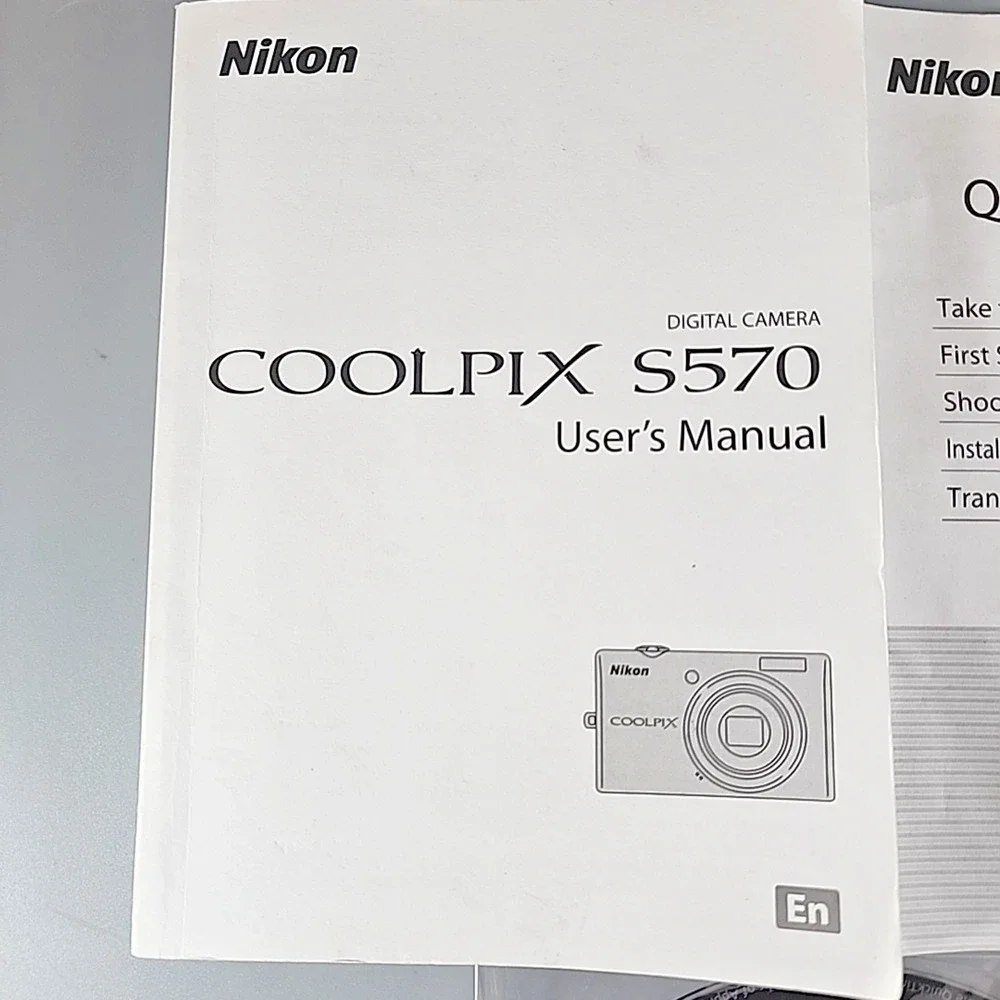 Nikon CoolPix S570 Digital Camera Guide Instruction Manual & Software Suite CD